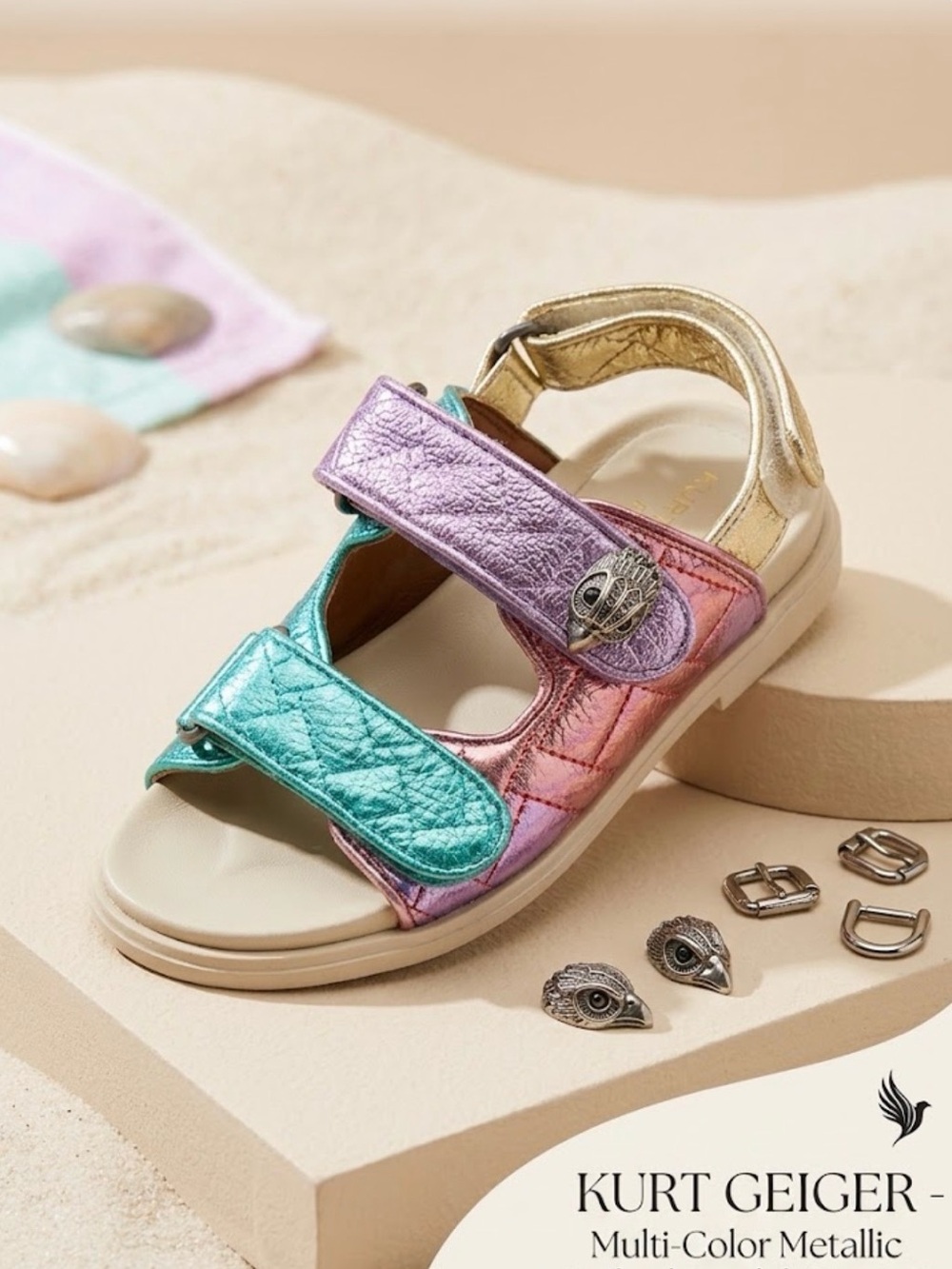 Kurt Geiger London Kids Mini Orson Sandal Purple & Green